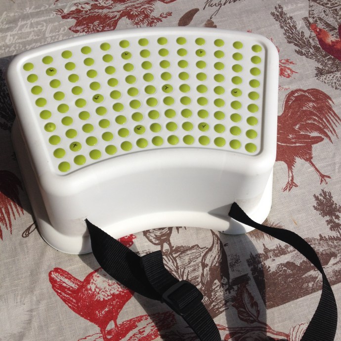 Feritoie create nello sgabellino e posizionata la cinta di tenuta